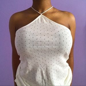 White halter top